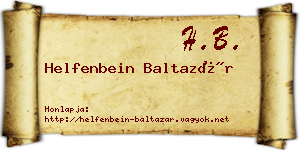 Helfenbein Baltazár névjegykártya